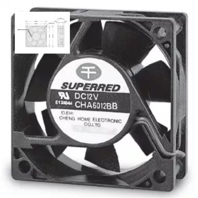 60x60x23mm DC Cooling Fan 1700-3600 RPM لموقد كهربائي / فرن / جدار تبريد