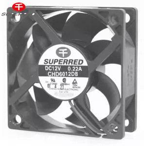 مروحة تبريد أسود DC 12V 60x60x20 لتنظيف الخزانة / الدافئ / الميكروويف
